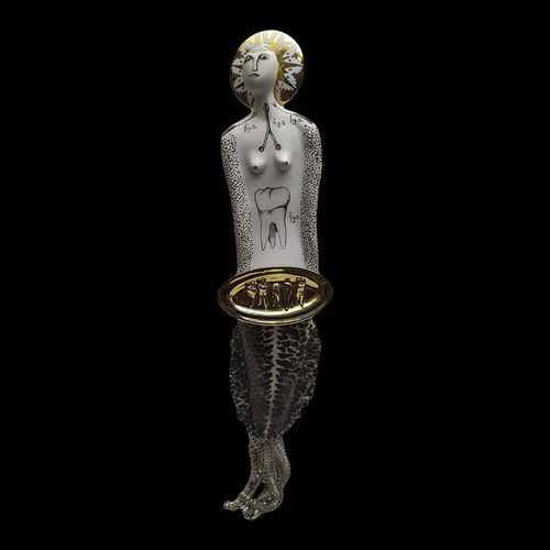 磁器製彫刻 - SYS 22 TEETH - ELICA STUDIO - 金色の磁器製 / 手作り / イタリア製