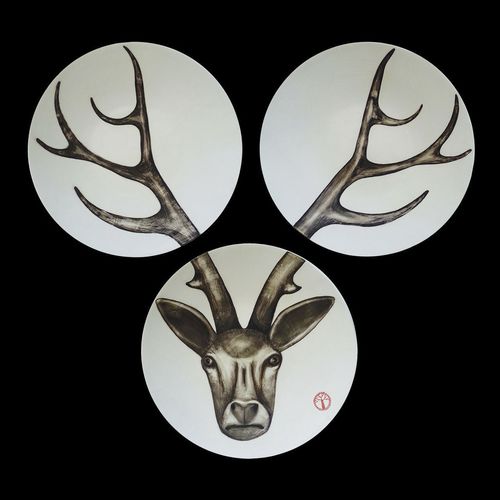 磁器製彫刻 - CERVUS - ELICA STUDIO - 手作り / 壁取り付け式 / 業務用