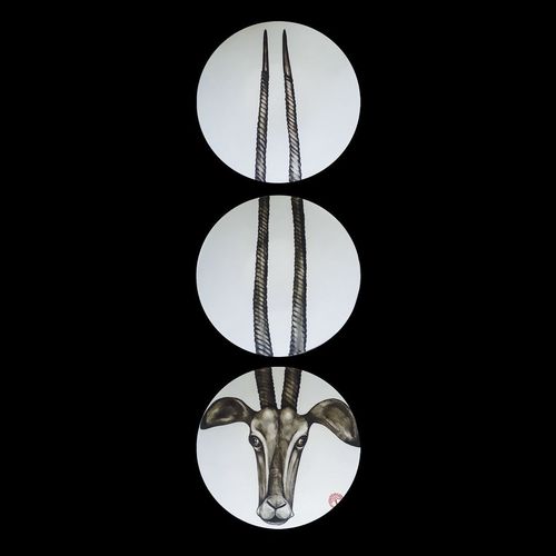 磁器製彫刻 - ANTILOPE - ELICA STUDIO - 砂岩製 / 手作り / 壁取り付け式