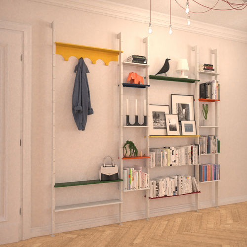 現代風玄関キャビネット - Bretagne Design - 壁取り付け式 / 背の高い / 熱漆塗りスチール