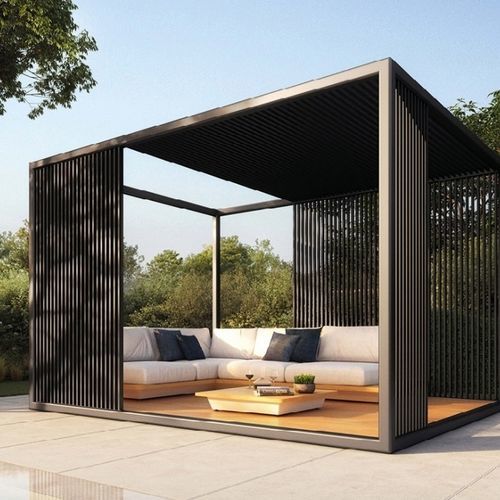 独立型パーゴラ - Box unit - Sundaze Outdoor - 木製 / アルミニウム / 日光よけルーバー