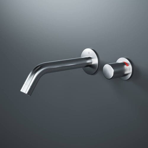 洗面器用単水栓 - R336-S - NEILUR - 壁取り付け式 / 電子 / ブラッシュドステンレススチール