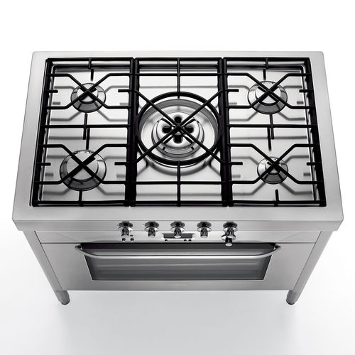 ガスオーブン付きコンロ - C100-F90/1 - ALPES-INOX - 電動式 / 5口 / 1口