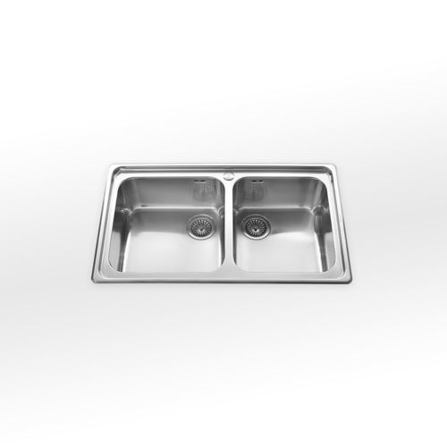 2槽流し台 - Basic - ALPES-INOX - 水切りなし / 水切りあり / ステンレススチール製