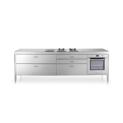 ガスオーブン付きコンロ - C280-C120+C90+F60/1 - ALPES-INOX - 電動式 / 2口 / 1口