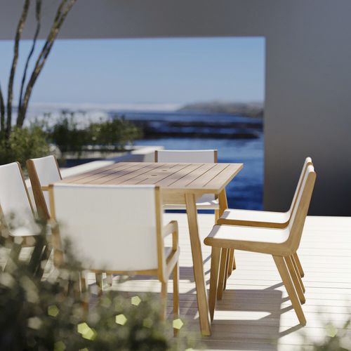 現代風ダイニングルーム用チェア - SOLIS - Model No. Furniture - 屋外用 / 樹脂製 / チェリー材製脚
