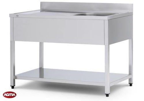 ステンレス網製ステンレス製流し - AGMA ARREDO INOX PROFESSIONALE SRL A SOCIO UNICO - 脚付き / 業務用