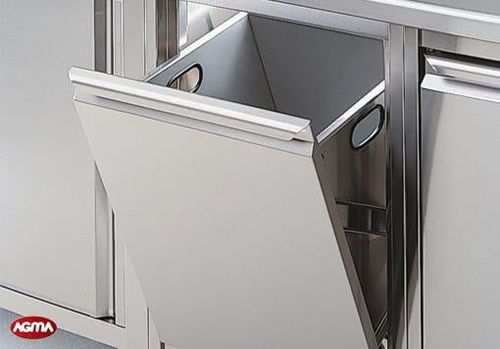 組み込み式ゴミ箱 - AGMA ARREDO INOX PROFESSIONALE SRL A SOCIO UNICO - ステンレス製 / ふた付き / 屋内用