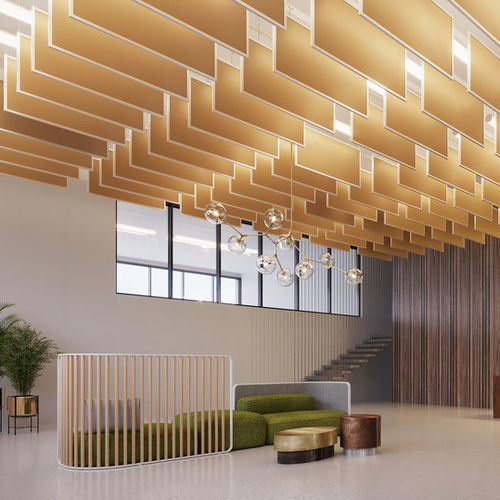 アルミニウム音響バッフルボード - L/N - Knauf Ceiling Solutions - ミネラルウール製 / 吊り下げ式 / 天井