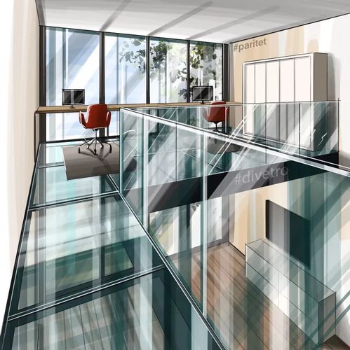 ガラス製床材 - PARITET LLC - 屋内 / キッチン用 / 建物用