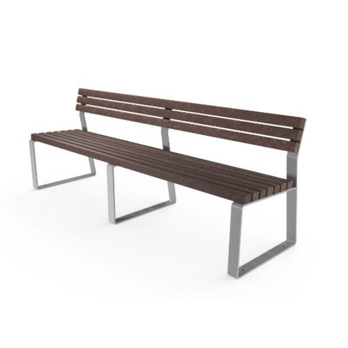 現代風公共ベンチ - RESPALDO PLAZA - Floema - 再生プラスチック製 / 溶融亜鉛メッキ鋼製 / スチール製
