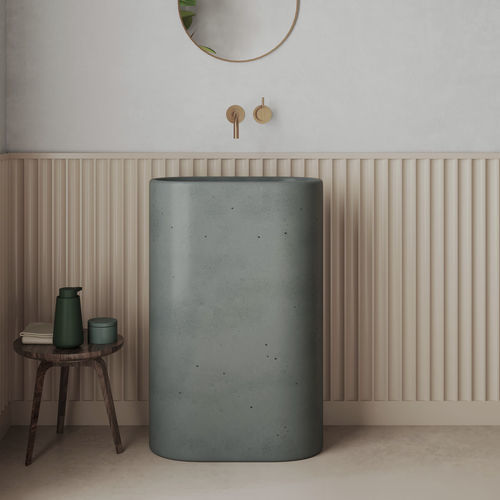 置き型洗面器 - OVALE - Maark Bathware - コンクリート製 / マット仕上げ / 楕円形