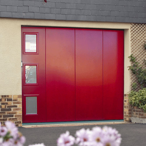 熱漆塗りスチール車庫扉 - USINE-ONLINE - 側引断面 / ポリウレタン フォーム製 / 自動