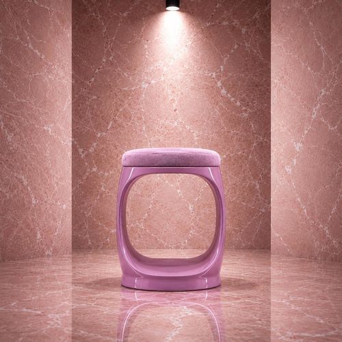現代風スツール - SIGNET RING B10006 LILAC - Softicated - ベロア / ポリウレタン脚 / 布張り