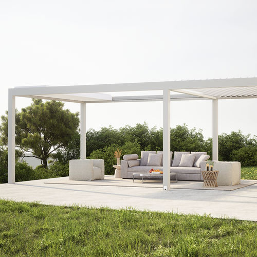 独立型パーゴラ - RIPPLE - Lavia Outdoor Living Space - 壁取り付け / アルミニウム / モバイルスラット