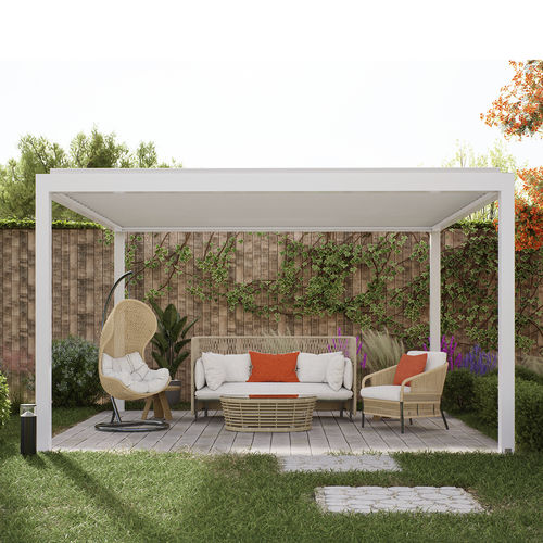 壁取り付けパーゴラ - SEESAW - Lavia Outdoor Living Space - 独立型 / アルミ押出形材 / モバイルスラット