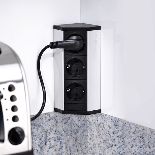 電流コンセント - 5048862 - Emuca SA - 3つ / 家具用 / 表面実装