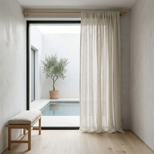 プリーツ式カーテン - NATURAL RUSTIC - dELENZO LINEN FROM EUROPE S.L - 無地 / リネン