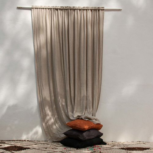 プリーツ式カーテン - NATURAL - dELENZO LINEN FROM EUROPE S.L - 無地 / カスタマイズ可能 / リネン