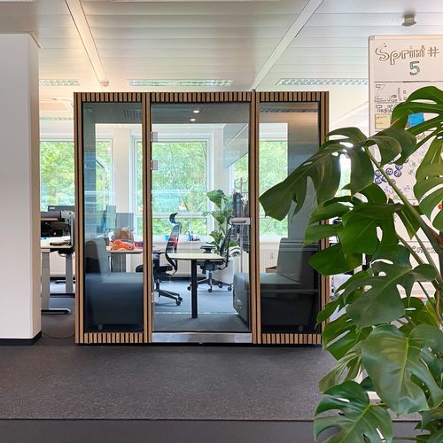 防音PODデスク - 2V - Dancoo Acoustic Pods Manufacturing Co.,Ltd. - 人間工学デザイン / ガラス戸付 / USB