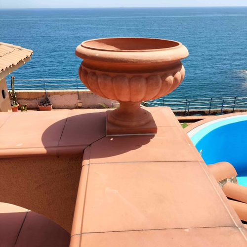 テラコッタプランター - Calice Baccellato - cestenoli srl - 円形 / 手作り / 伝統的