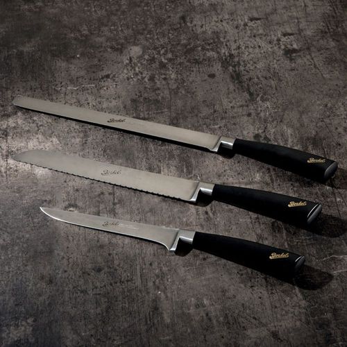 樹脂ハンドル付きキッチンナイフ - ELEGANCE SET OF 3 BLACK - Berkel - ステンレススチール刃