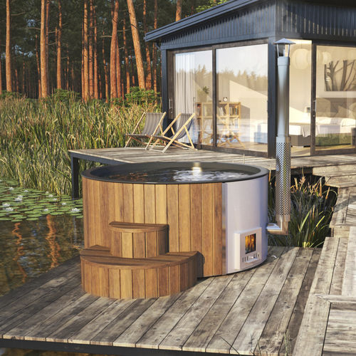 地上ジャグジー - Log Fire 220 - Catalina Spas - 円形 / 6人用 / 木製