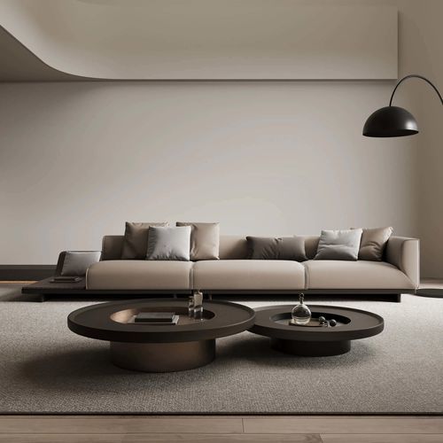 現代風ローテーブル - CONCENTRIC  - DASH CASA GROUP CO.LTD - 金属製 / チタン製 / つや消し金属製