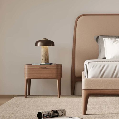 現代風ベッドサイドテーブル - CLEARNESS NIGHT STAND - DASH CASA GROUP CO.LTD - 無垢材 / アメリカンウォールナット製 / 無垢木材製脚