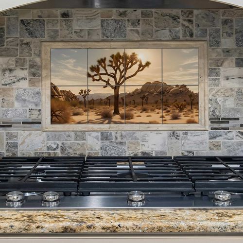 セラミック製バックスプラッシュ - JOSHUA TREE TILE DESIGN - Tempera Art Design - カスタマイズ可能 / 耐熱性 / アンチスクラッチ