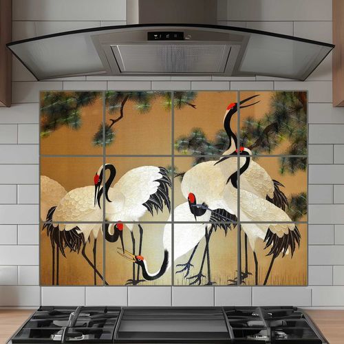 磁器製タイル - CHINESE CRANES - Tempera Art Design - プリント柄 / 屋内用 / 屋内