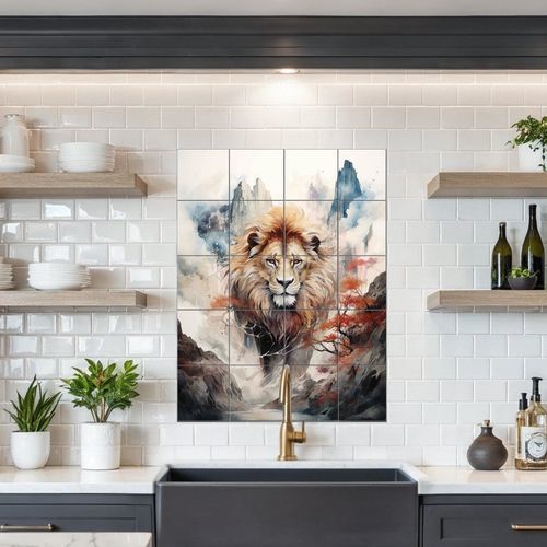 磁器製タイル - LION  - Tempera Art Design - プリント柄 / カスタム / 屋内用