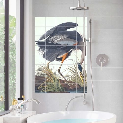 磁器製タイル - THE BLUE HERON - Tempera Art Design - プリント柄 / 屋内用 / 屋内用