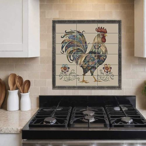 セラミック製バックスプラッシュ - ROOSTER - Tempera Art Design - 大理石 / 磁器製 / カスタマイズ可能