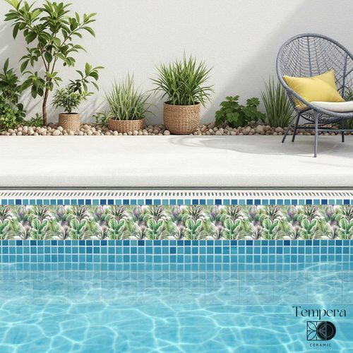 プールの水位線用タイル - Tropical - Tempera Art Design - カスタマイズ可能 / 耐薬品性 / オーダーメイド