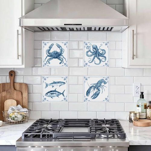 セラミック製タイル - NAUTICAL SEA ANIMAL TILES - Tempera Art Design - マット / 屋内用 / 屋外用