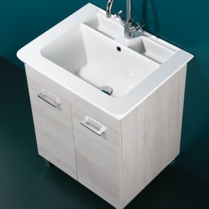一体型洗面器 - DEEP SYSTEM® - Ceramica Althea - セラミック製 / 長方形 / 穴1つ