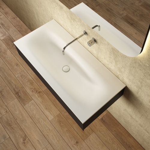 一体型洗面器 - PICASSO - Ceramica Althea - セラミック製 / 長方形 / 穴1つ