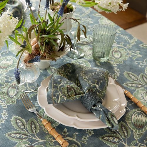 リネンテーブルナプキン - POMEGRANATE GARDEN - CHELSEA TEXTILES - 柄付き / 花柄 / ホテル用