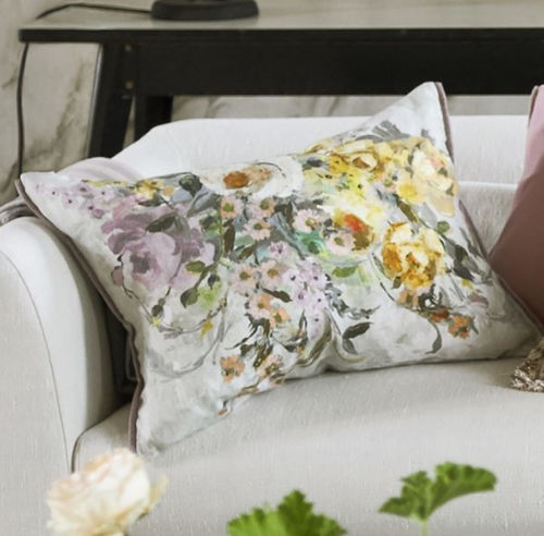 長方形クッション - VERONESE - DESIGNERS GUILD - 花柄 / リネン / 多色