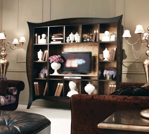現代風テレビキャビネット - LIBERTY - GIUSTI PORTOS - 木製 / 黒色