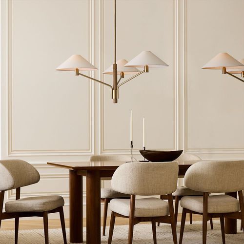 現代風シャンデリア - Devon - West Elm - 金属製 / トネリコ材 / 電球3個