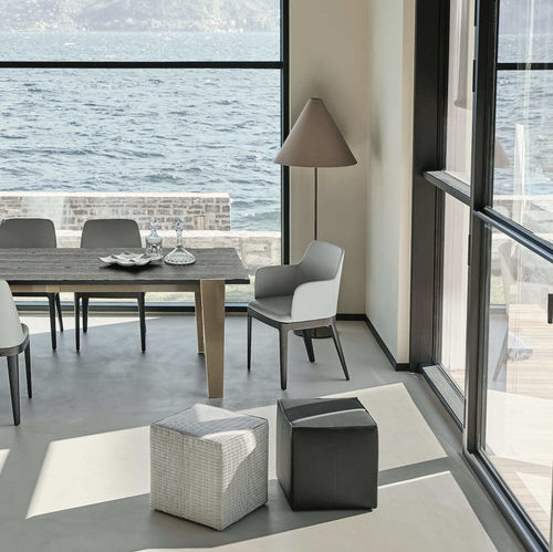現代風オットマン - UCHI - BONTEMPI CASA - 革製 / 布製 / ウール製