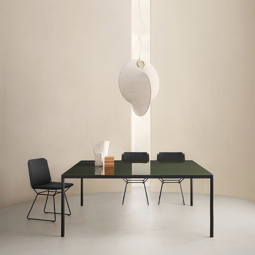 現代風テーブル - OFFSET - MDF Italia - ガラス製 / 人工大理石 / 押出成形アルミニウム脚