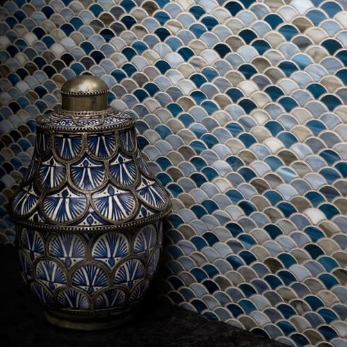 ガラス製モザイク - SCALES - ARTISTIC TILE - テクスチャード仕上げ / 屋内用 / 壁面