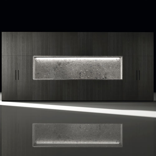 現代風キッチン - BARNA TINT OLMO - MUEBLES DOCA - ニレ材製 / 石製 / 取っ手付き