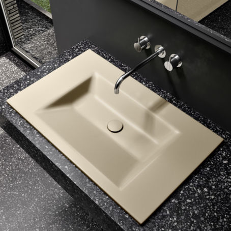 組み込み型洗面器 - BetteAqua - Bette GmbH & Co. KG - セラミック製 / 正方形 / 穴なし