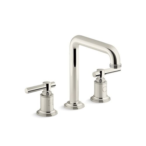 洗面台用ダブルハンドル混合水栓 - P21247-LV-SN - KALLISTA - 壁取り付け式 / 真ちゅう製 / バスルーム用