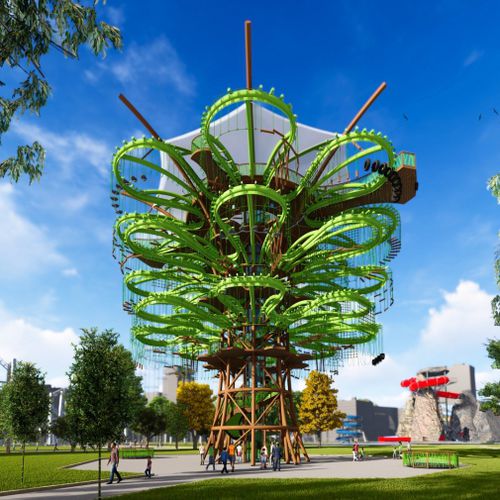フィットネス用障害物コース - THE TREE - Walltopia - 公共施設用 / スラローム用 / プラットフォーム