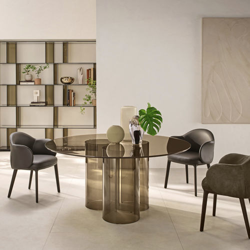 現代風ダイニングテーブル - LUXOR - FIAM ITALIA - スモーク